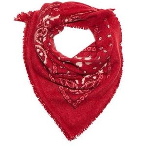 Maison Héritage 100% Cashmere Bandana Arizona dark red French similar Kujten